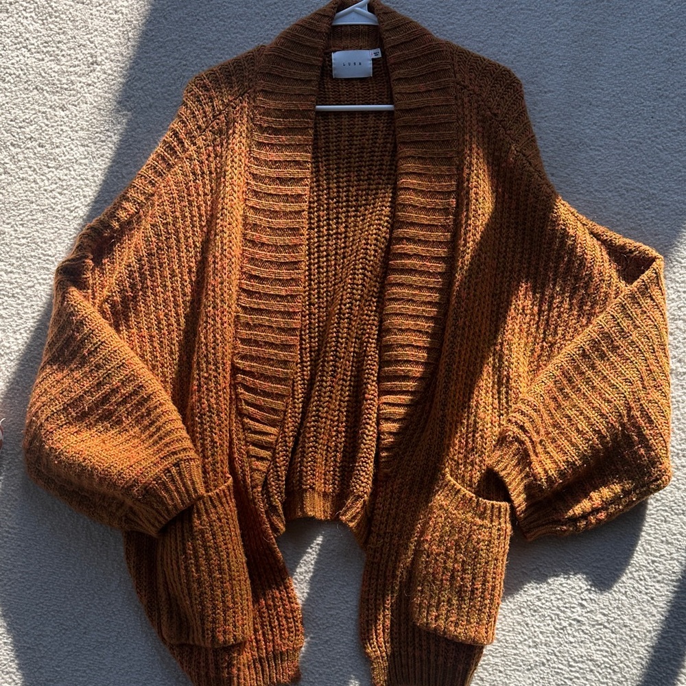 Lush Warm Brown Knit Cardigan